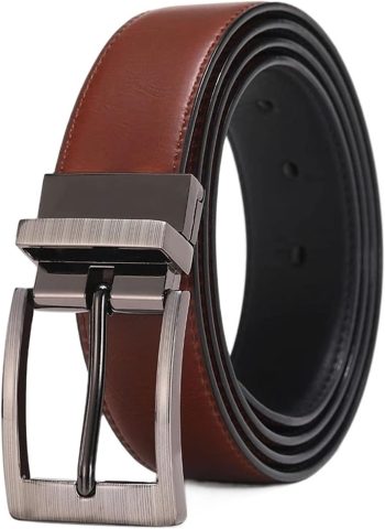 Classic Rotatable Pin Buckle Double Sided Reversible Belt For Men Jeans